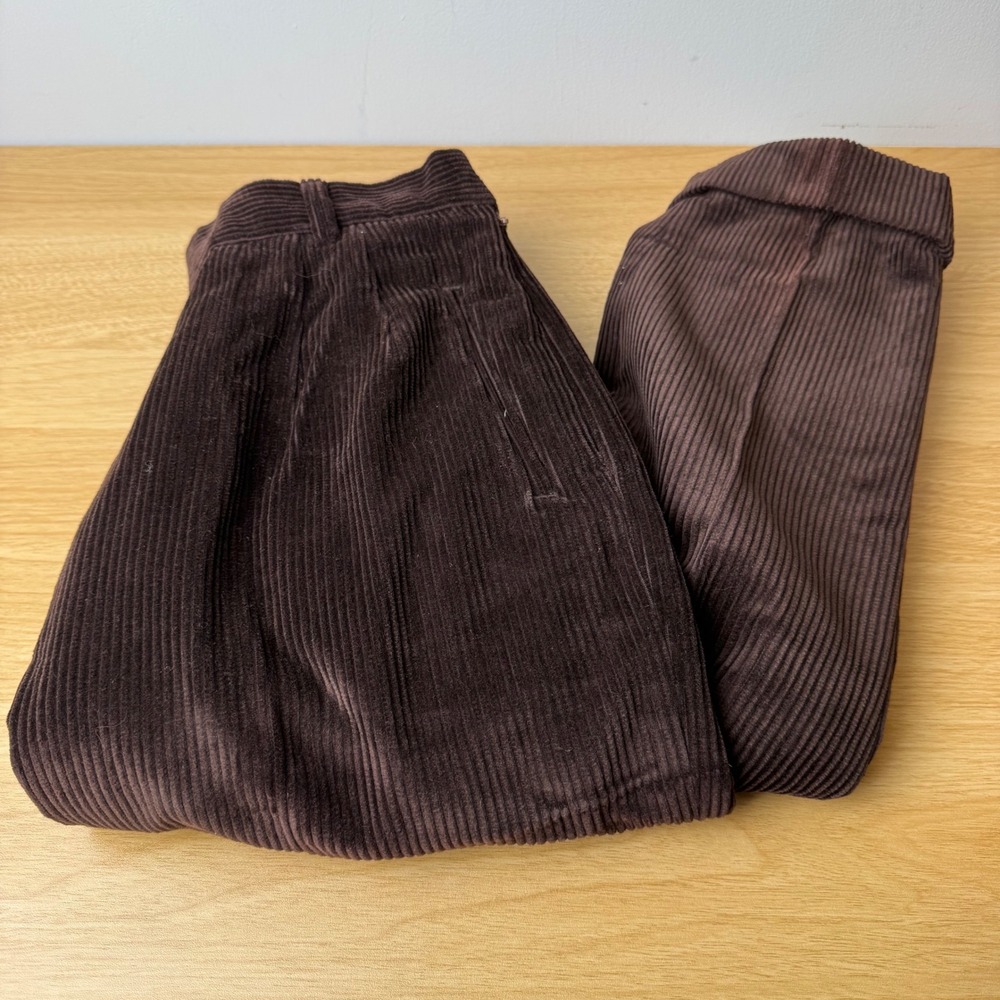 Velluto Duca Visconti Di Modrone Womens Chocolate Corduroy Pants 42 (US 6) Italy